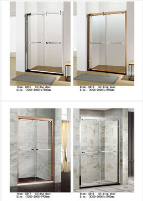 Chiny Dwuskrzydłowe przesuwane szklane drzwi prysznicowe Grubość szkła 6mm z wodoodporną listwą PCV dostawca
