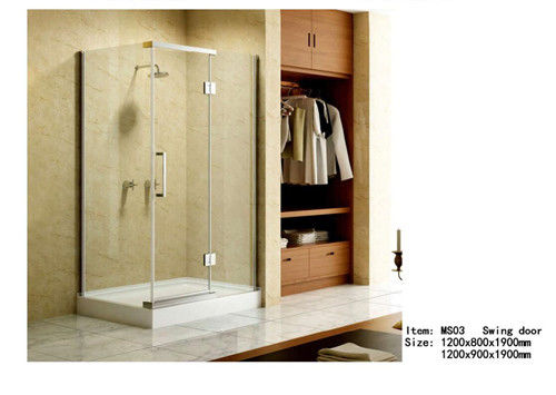 Chiny Narożne kabiny prysznicowe z kwadratową tacą akrylową, szklana kabina prysznicowa z trzema panelami dostawca